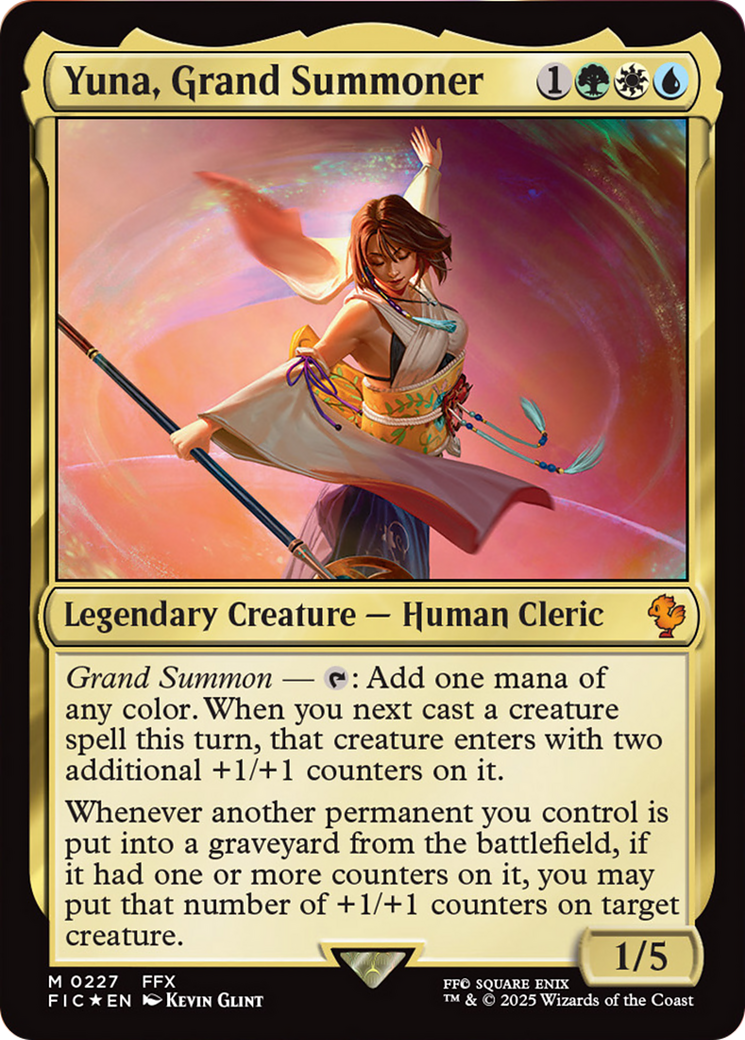 Yuna, Grand Summoner (Surge Foil) [FINAL FANTASY Commander] | Cards and Coasters CA