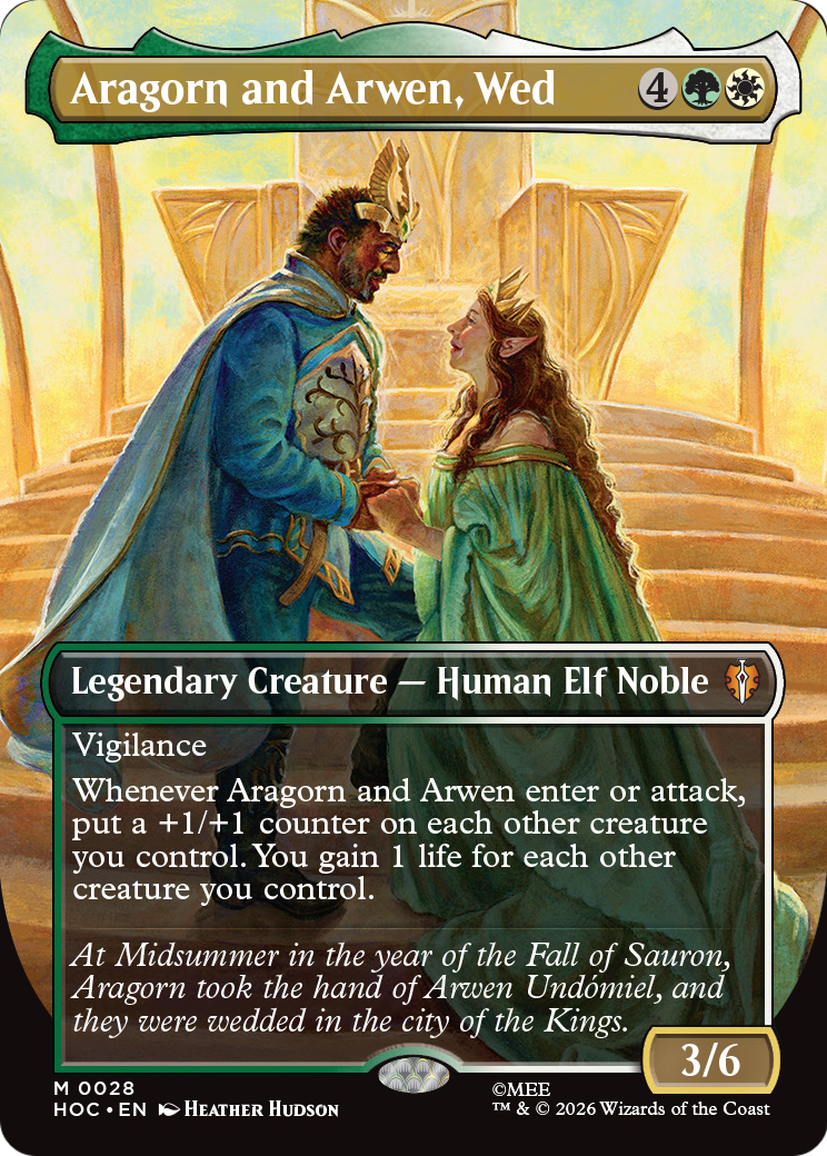 Aragorn and Arwen, Wed (Borderless) [The Hobbit] | Cards and Coasters CA