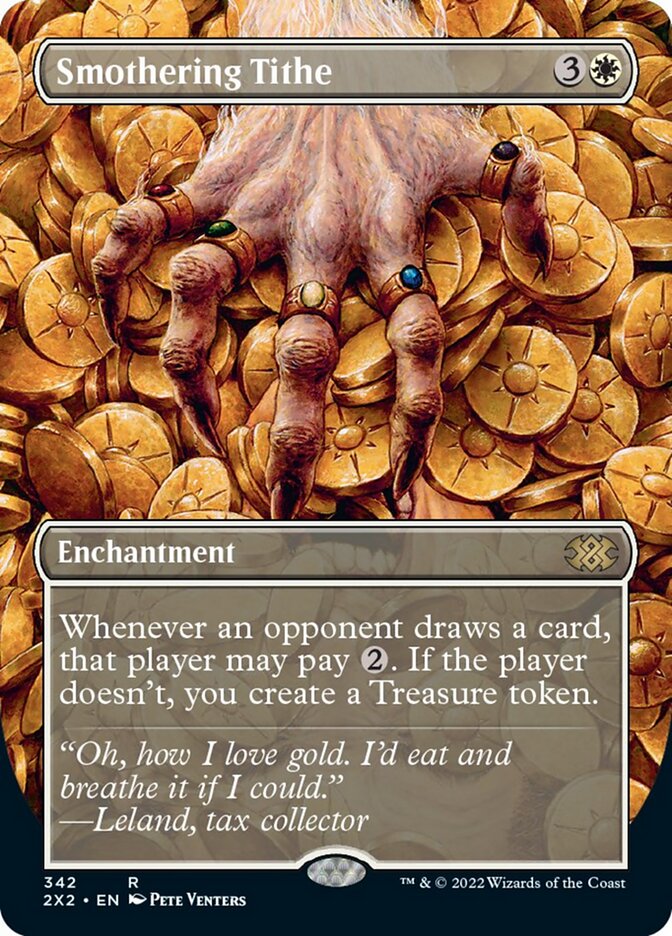 Smothering Tithe (Borderless Alternate Art) [Double Masters 2022] | Cards and Coasters CA