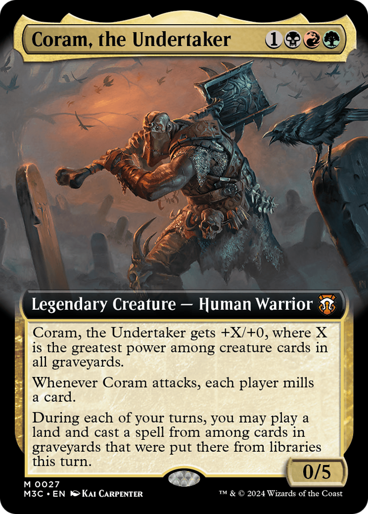 Coram, the Undertaker (Extended Art) [Modern Horizons 3 Commander] | Cards and Coasters CA