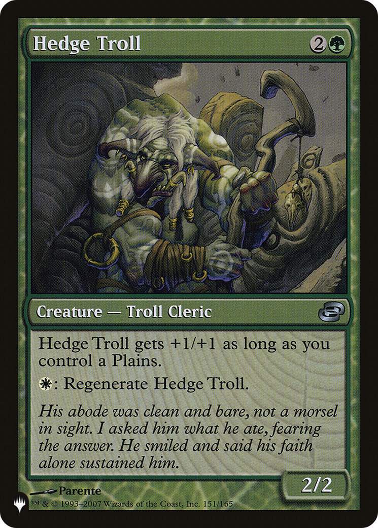 Hedge Troll [The List Reprints] | Cards and Coasters CA