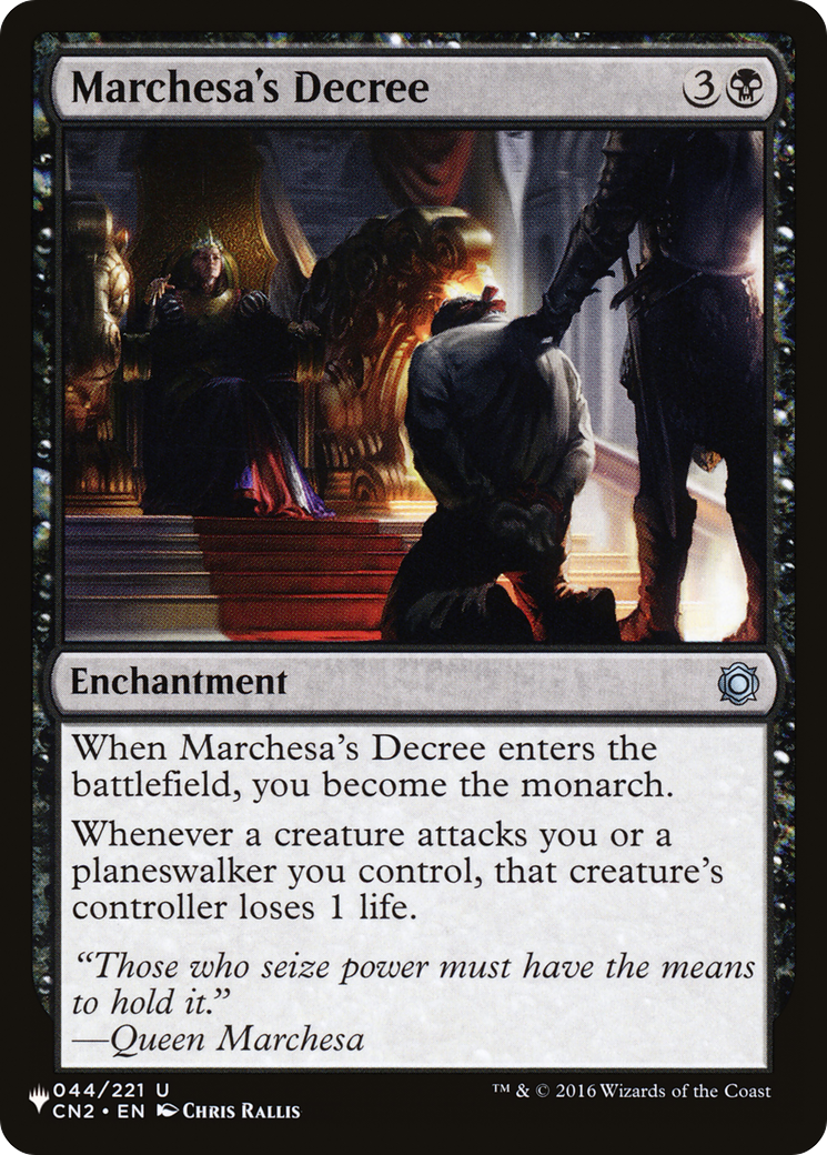 Marchesa's Decree [The List Reprints] | Cards and Coasters CA