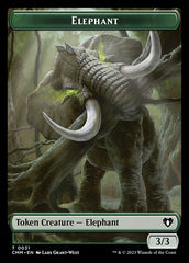 Clue // Elephant Double-Sided Token [Commander Masters Tokens] | Cards and Coasters CA