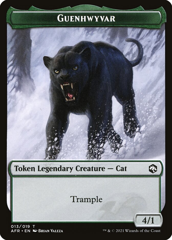 Wolf // Guenhwyvar Double-Sided Token [Dungeons & Dragons: Adventures in the Forgotten Realms Tokens] | Cards and Coasters CA
