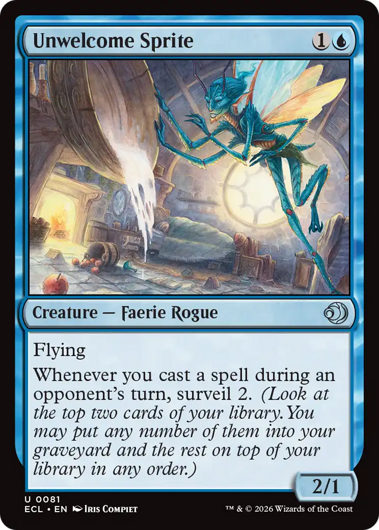 Unwelcome Sprite [Lorwyn Eclipsed] | Cards and Coasters CA
