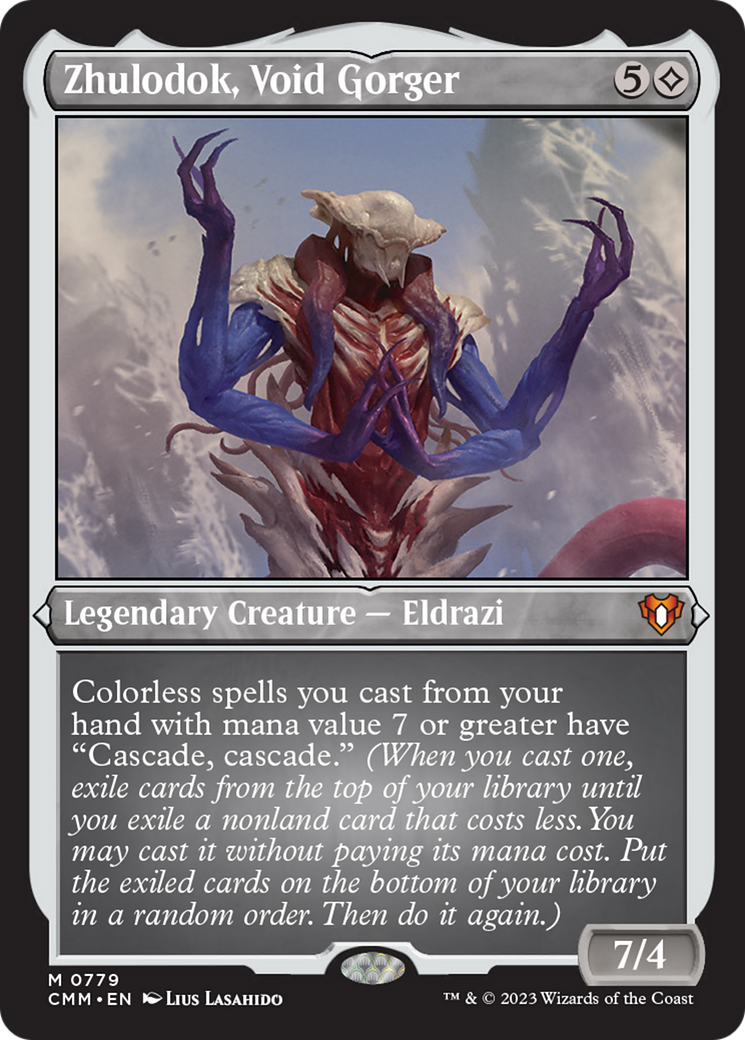 Zhulodok, Void Gorger (Display Commander) (Foil Etched) [Commander Masters] | Cards and Coasters CA