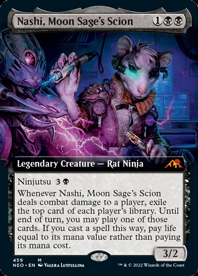 Nashi, Moon Sage's Scion (Extended Art) [Kamigawa: Neon Dynasty] | Cards and Coasters CA