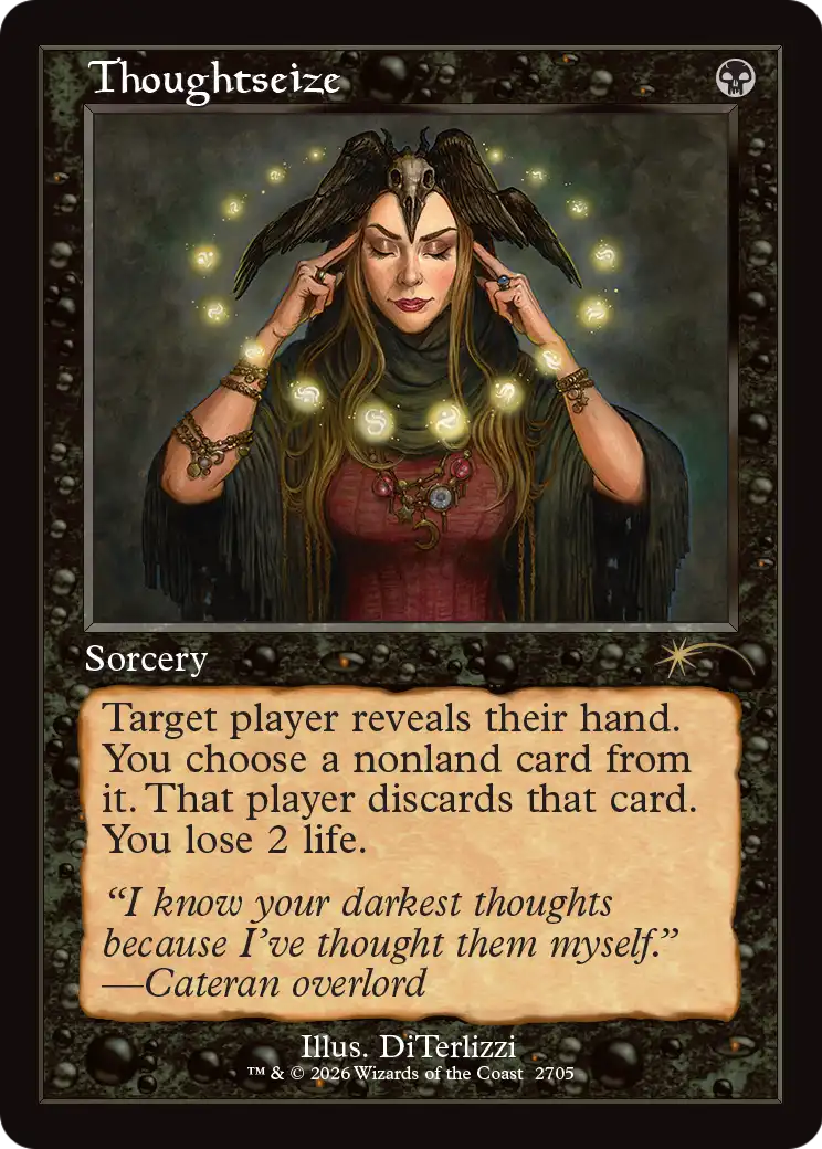Thoughtseize (2705) (Retro Frame) [Secret Lair Drop Series] | Cards and Coasters CA