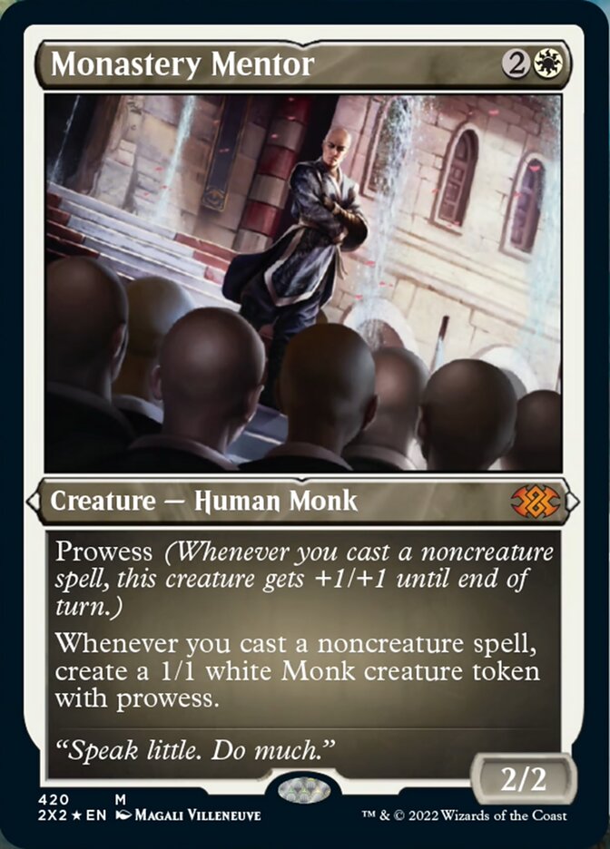 Monastery Mentor (Foil Etched) [Double Masters 2022] | Cards and Coasters CA