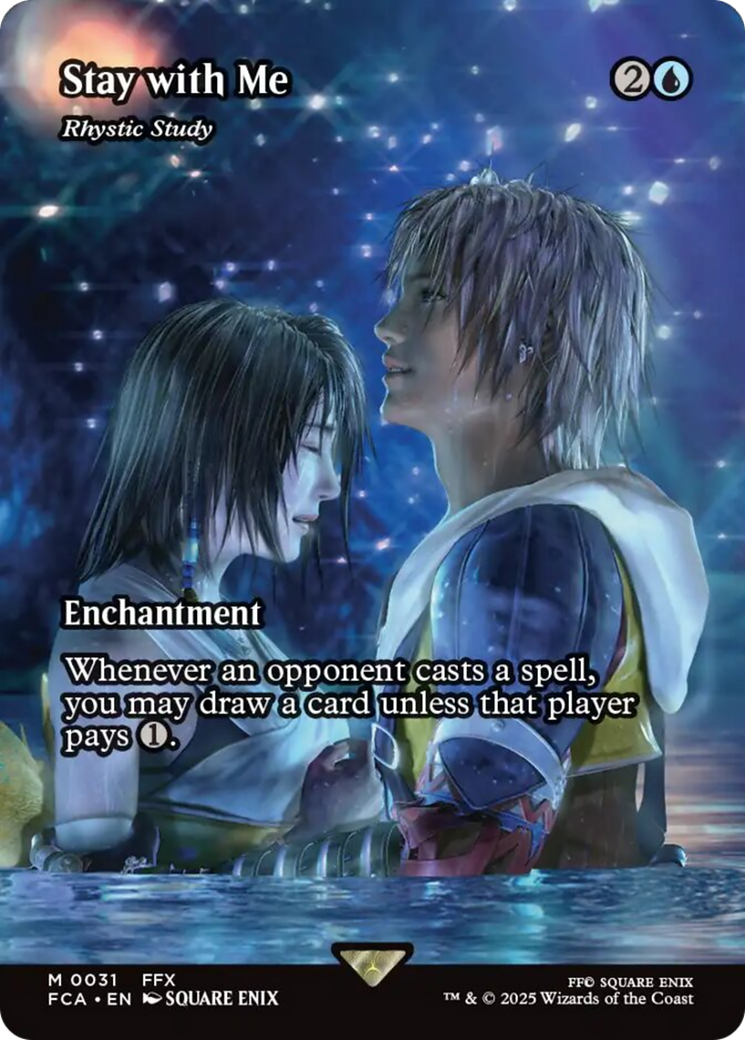 Stay with Me - Rhystic Study (Showcase) [FINAL FANTASY : Through the Ages] | Cards and Coasters CA
