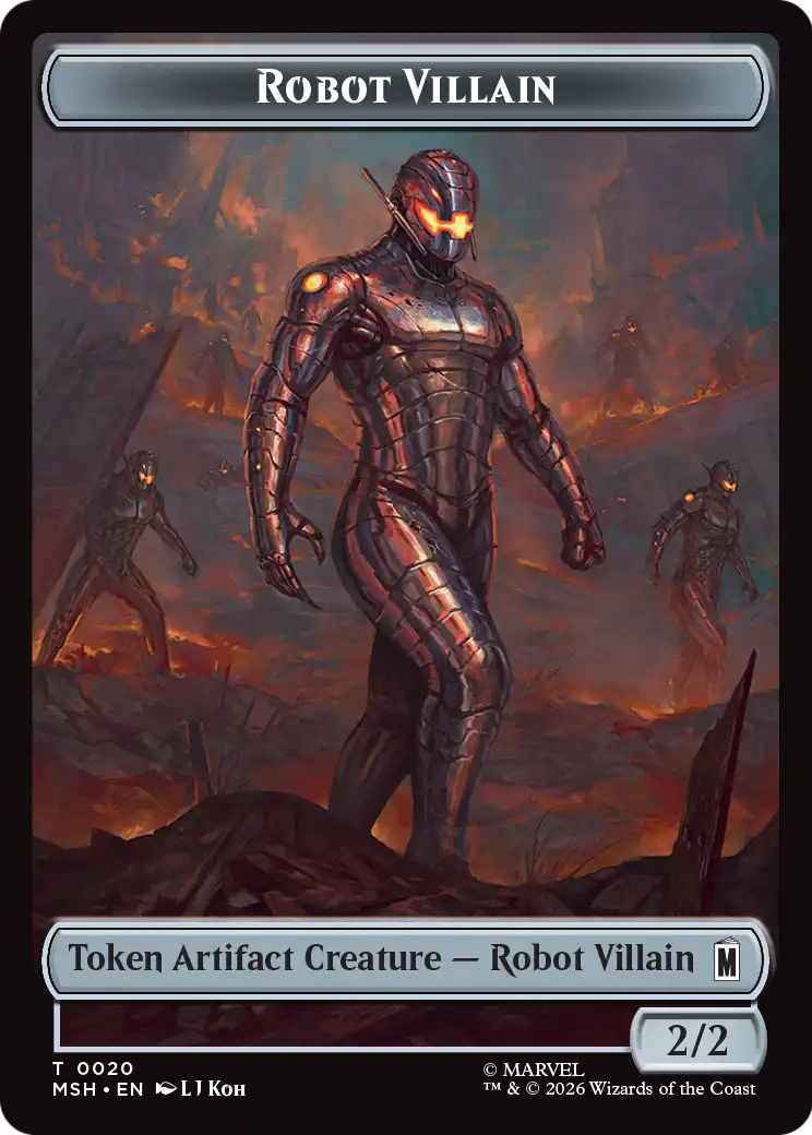 Soldier // Robot Villain Double-Sided Token [Marvel Super Heroes Tokens] | Cards and Coasters CA