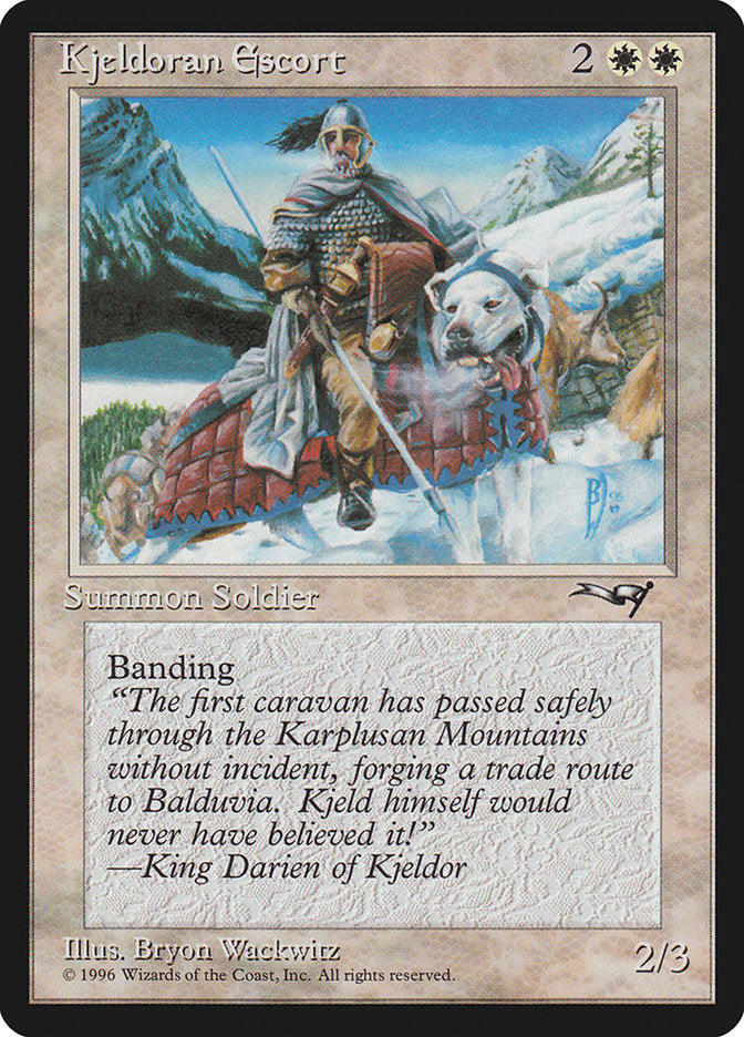 Kjeldoran Escort (Mountain Background) [Alliances] | Cards and Coasters CA