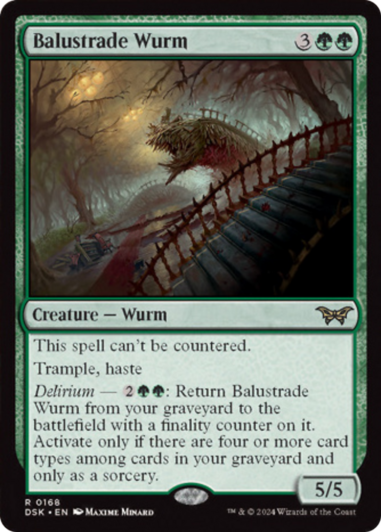 Balustrade Wurm [Duskmourn: House of Horror] | Cards and Coasters CA