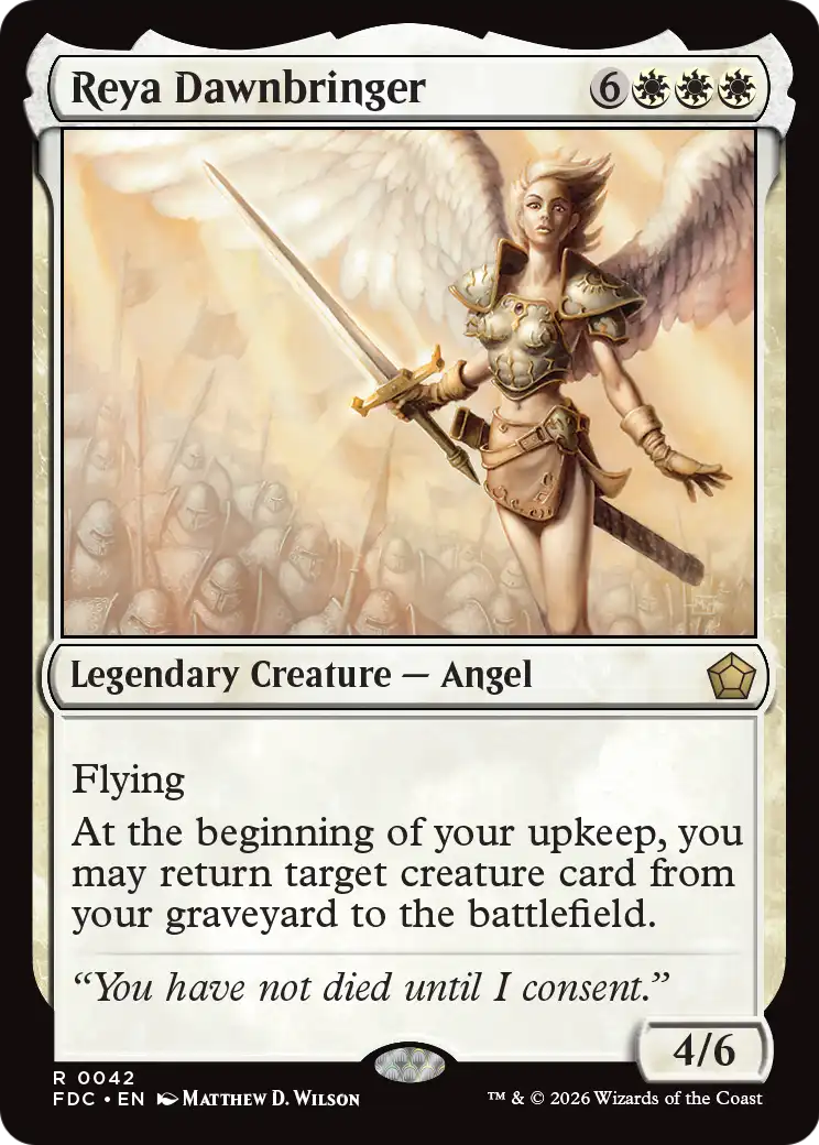 Reya Dawnbringer [Foundations Commander] | Cards and Coasters CA