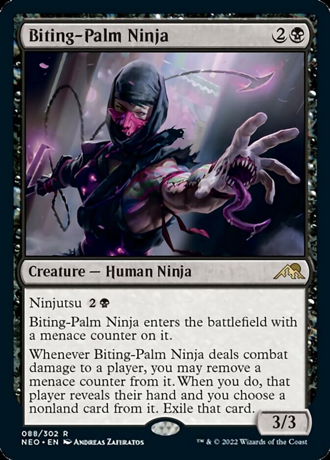 Biting-Palm Ninja [Kamigawa: Neon Dynasty] | Cards and Coasters CA