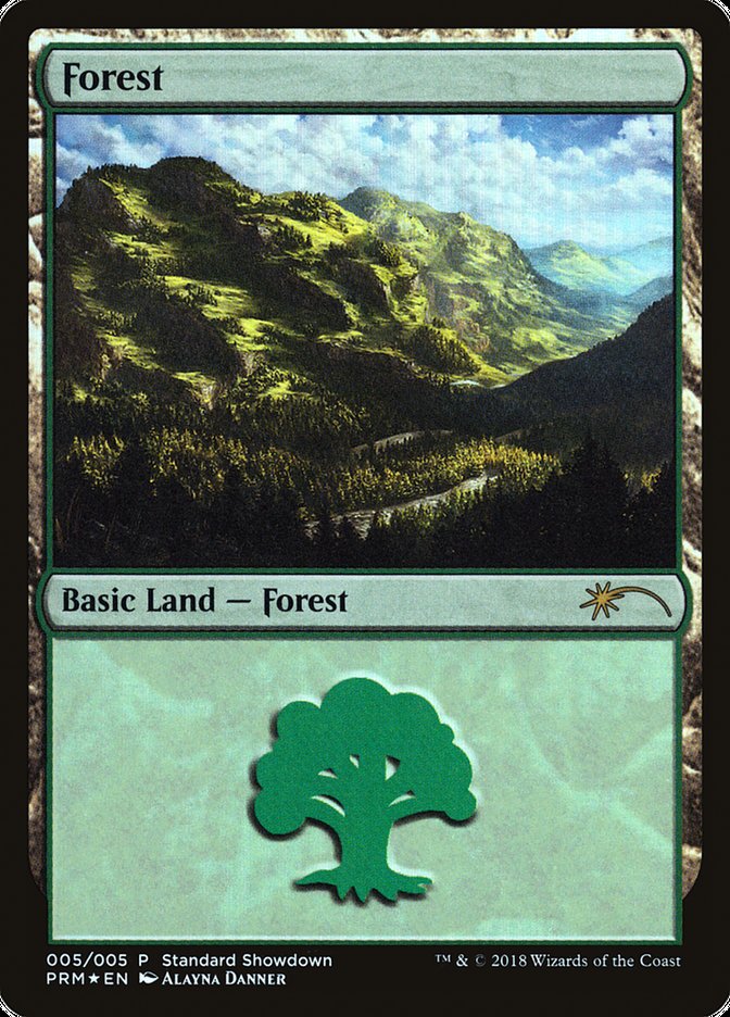 Forest (Alayna Danner) [Standard Showdown Promos] | Cards and Coasters CA