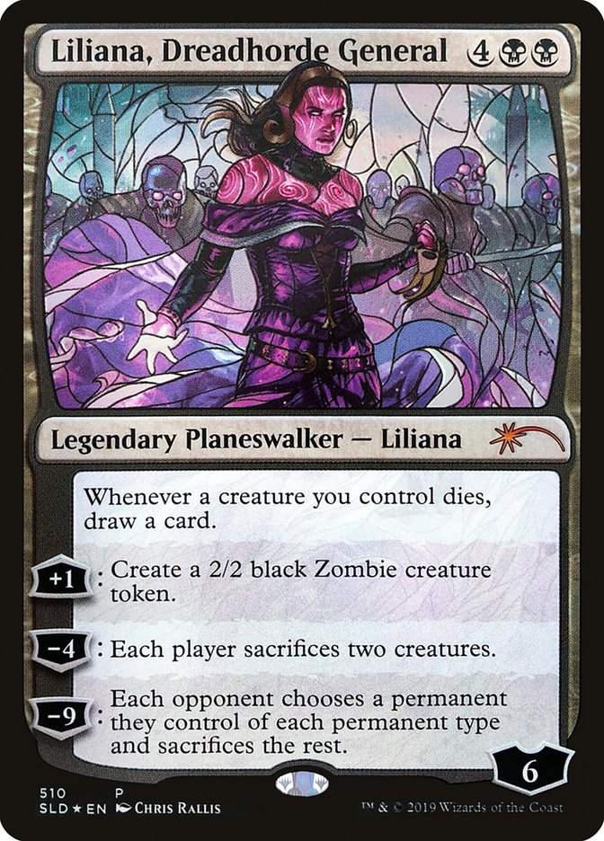 Liliana, Dreadhorde General (Stained Glass) [Secret Lair Drop Promos] | Cards and Coasters CA