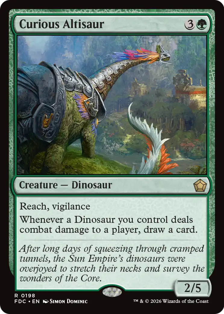 Curious Altisaur [Foundations Commander] | Cards and Coasters CA