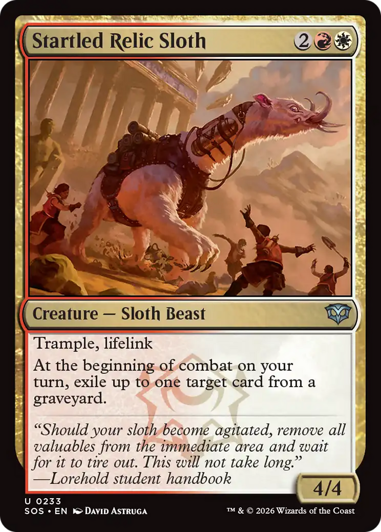 Startled Relic Sloth [Secrets of Strixhaven] | Cards and Coasters CA
