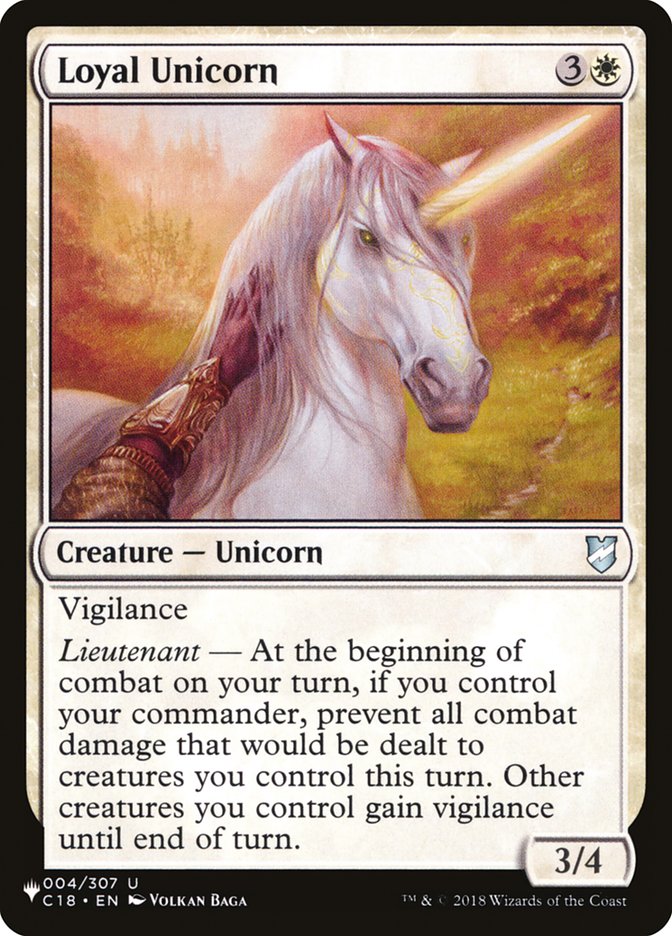 Loyal Unicorn [The List] | Cards and Coasters CA