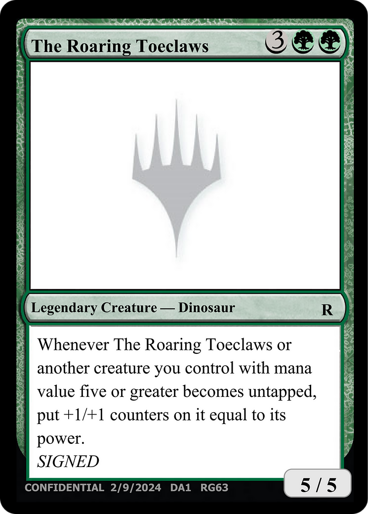 The Roaring Toeclaws [Unknown Event] | Cards and Coasters CA