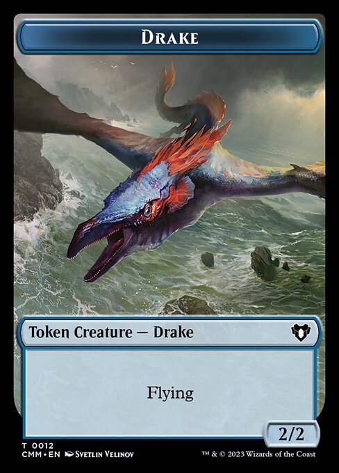 Spirit (0010) // Drake Double-Sided Token [Commander Masters Tokens] | Cards and Coasters CA