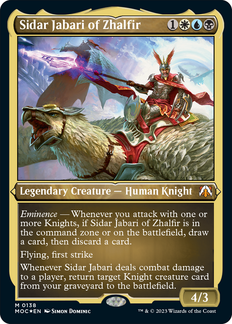 Sidar Jabari of Zhalfir (Display Commander) [March of the Machine Commander] | Cards and Coasters CA