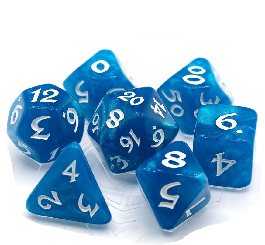 Die Hard - 7 dice RPG set Elessia: Wish Song with White | Cards and Coasters CA
