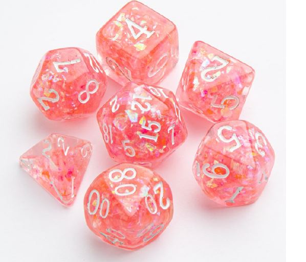 Gamegenic: RPG DIce Set: Candy-Like Peach | Cards and Coasters CA
