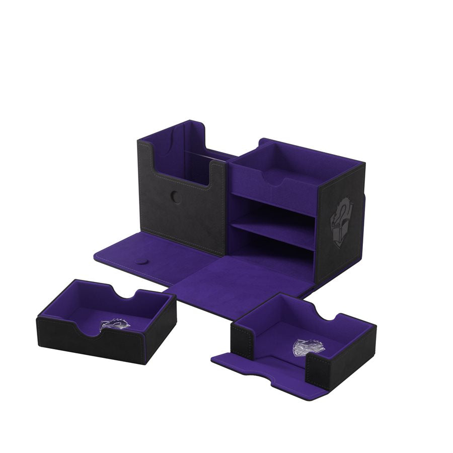 Gamegenic Deck Box: The Academic 133+ Black / Purple | Cards and Coasters CA