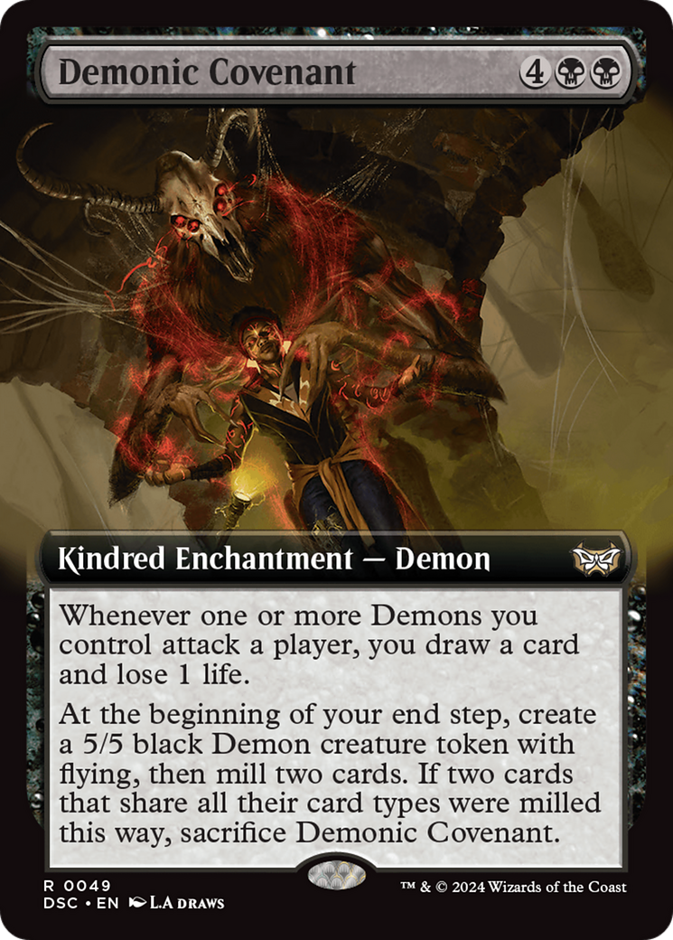 Demonic Covenant (Extended Art) [Duskmourn: House of Horror Commander] | Cards and Coasters CA