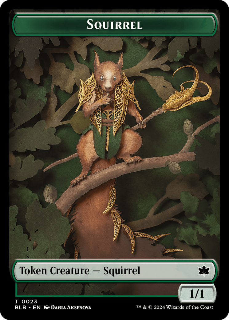 Squirrel Token [Bloomburrow Tokens] | Cards and Coasters CA