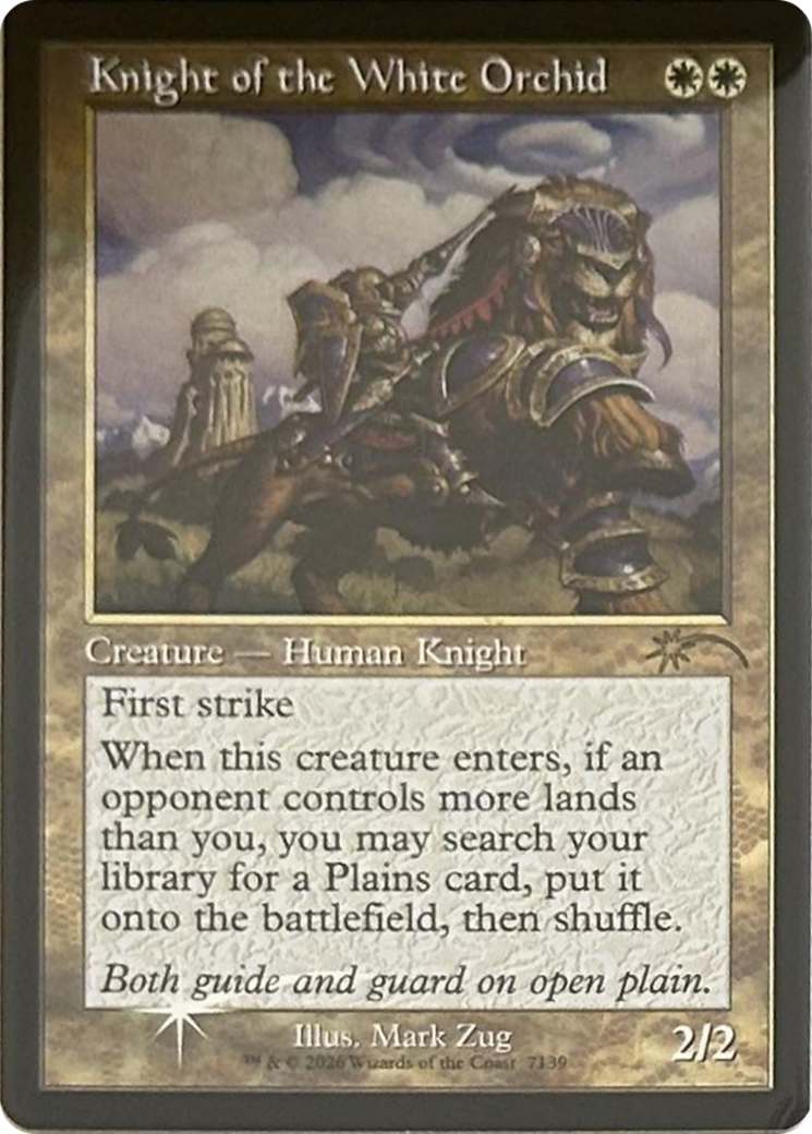 Knight of the White Orchid (7139) (Retro Frame) [Secret Lair Drop Series] | Cards and Coasters CA