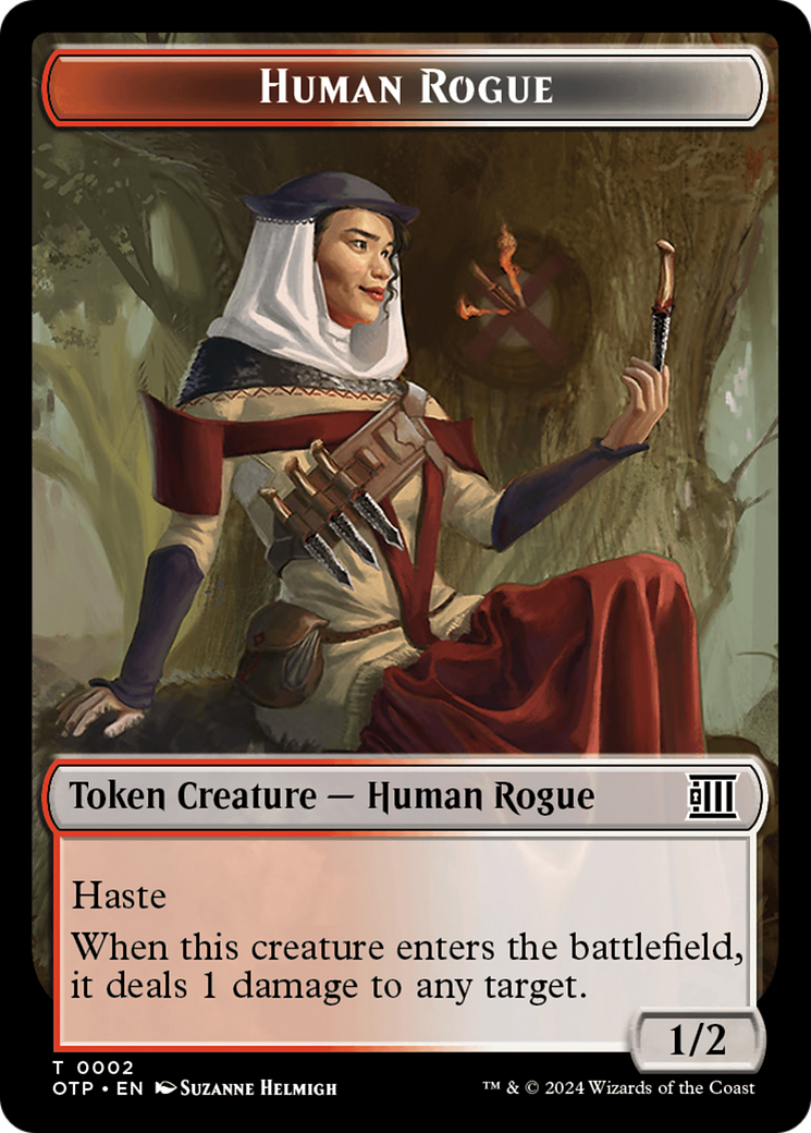 Human Rogue Token [Outlaws of Thunder Junction: Breaking News Tokens] | Cards and Coasters CA