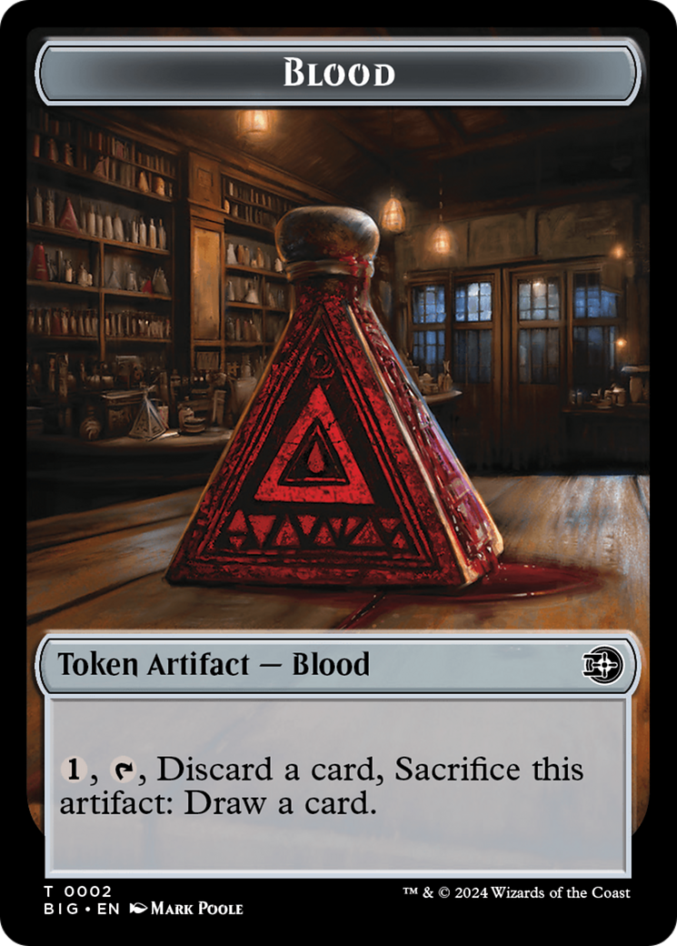 Blood // Plot Double-Sided Token [Outlaws of Thunder Junction: The Big Score Tokens] | Cards and Coasters CA