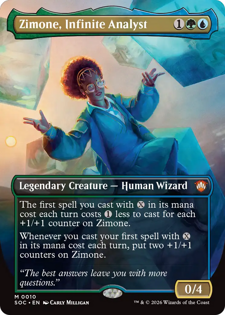 Zimone, Infinite Analyst (Borderless) [Secrets of Strixhaven Commander] | Cards and Coasters CA