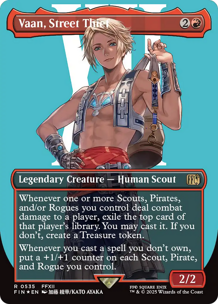 Vaan, Street Thief (Borderless) (Surge Foil) [FINAL FANTASY] | Cards and Coasters CA