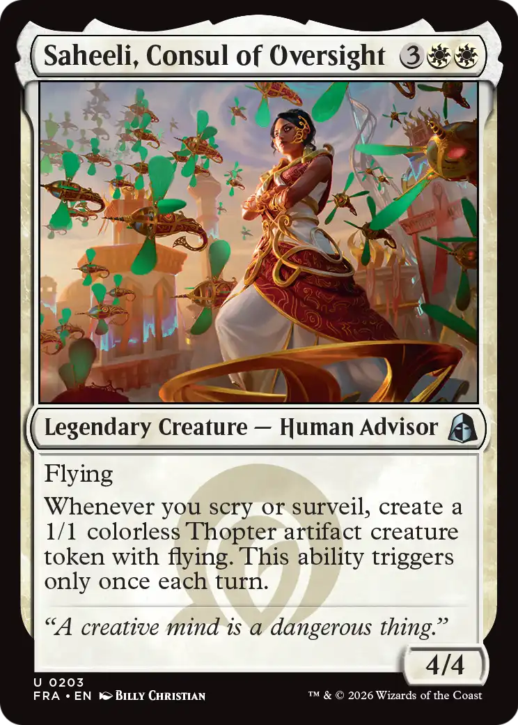 Saheeli, Consul of Oversight [Reality Fracture] | Cards and Coasters CA