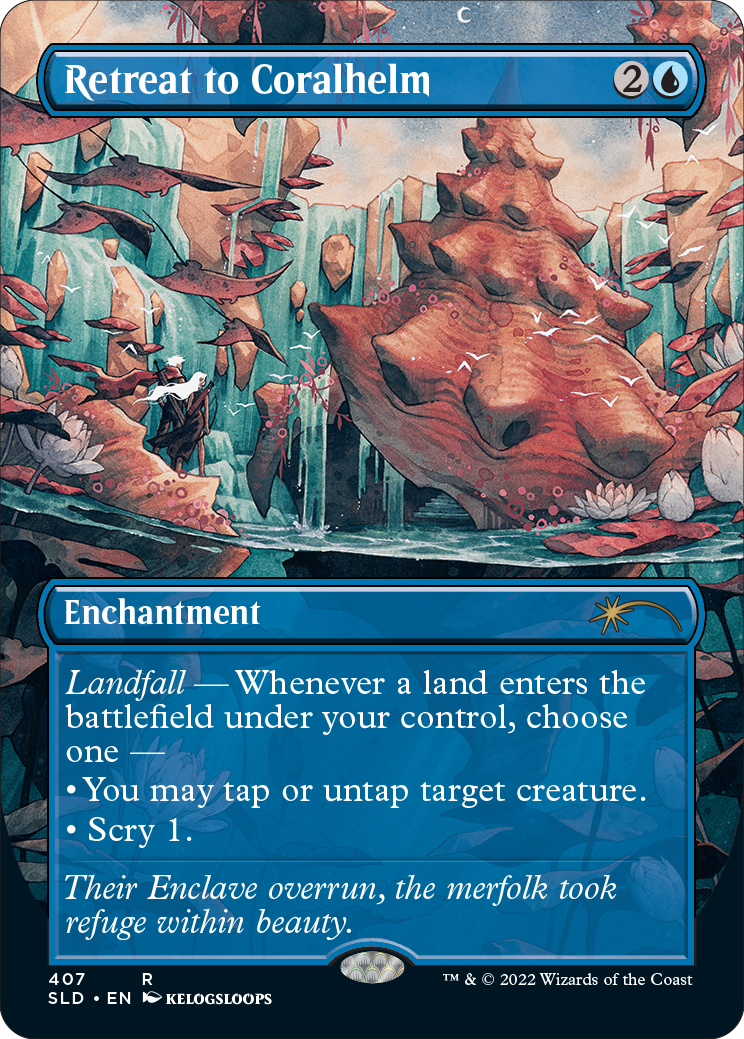 Retreat to Coralhelm (Borderless) [Secret Lair Drop Series] | Cards and Coasters CA
