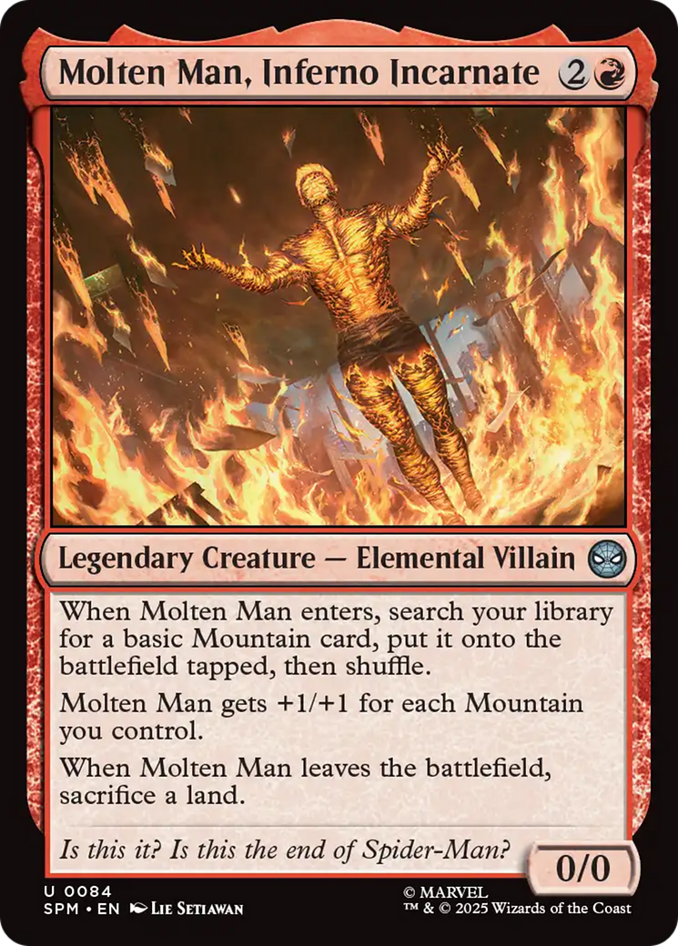 Molten Man, Inferno Incarnate [Marvel's Spider-Man] | Cards and Coasters CA