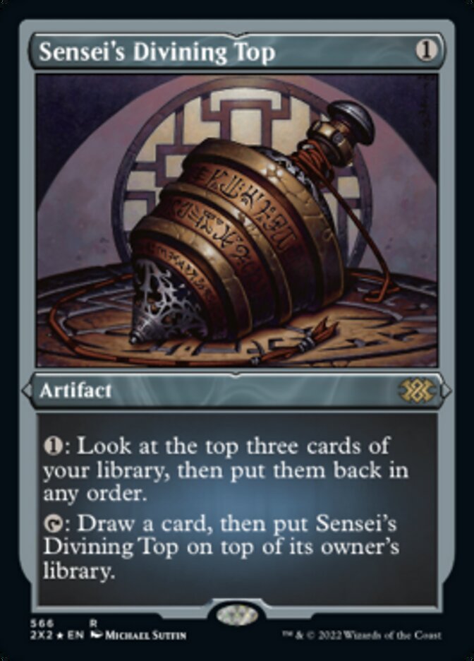 Sensei's Divining Top (Foil Etched) [Double Masters 2022] | Cards and Coasters CA