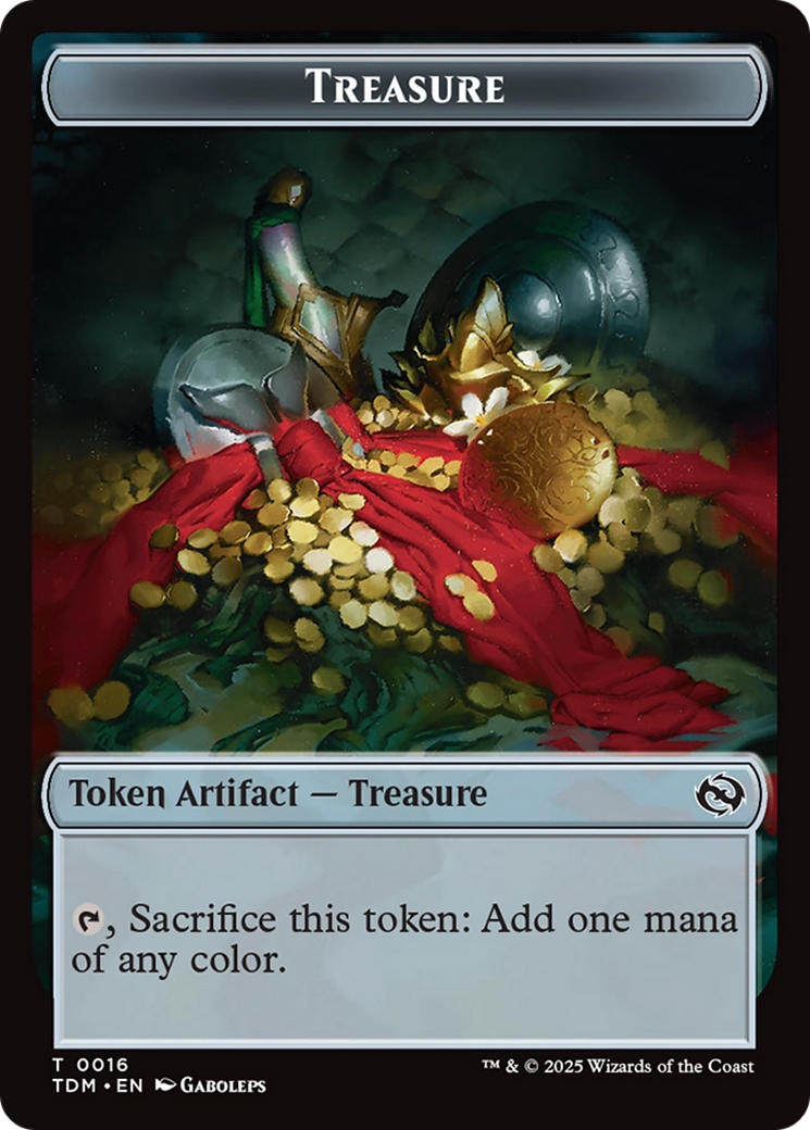 Spirit // Treasure Double-Sided Token [Tarkir: Dragonstorm Commander Tokens] | Cards and Coasters CA