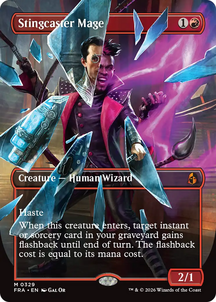 Stingcaster Mage (Borderless) (Facet Foil) [Reality Fracture] | Cards and Coasters CA