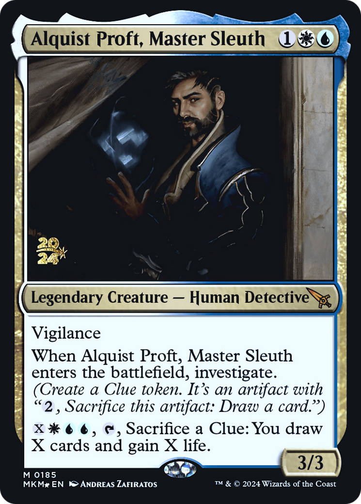 Alquist Proft, Master Sleuth [Murders at Karlov Manor Prerelease Promos] | Cards and Coasters CA