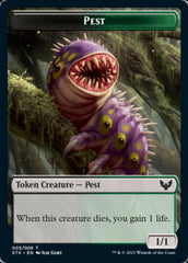 Inkling // Pest Double-Sided Token [Strixhaven: School of Mages Tokens] | Cards and Coasters CA