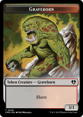 Spirit (0010) // Graveborn Double-Sided Token [Commander Masters Tokens] | Cards and Coasters CA