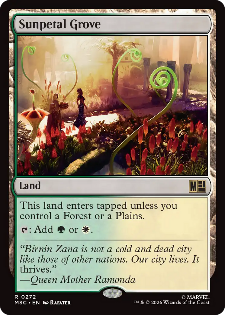 Sunpetal Grove (Surge Foil) [Marvel Super Heroes Commander] | Cards and Coasters CA