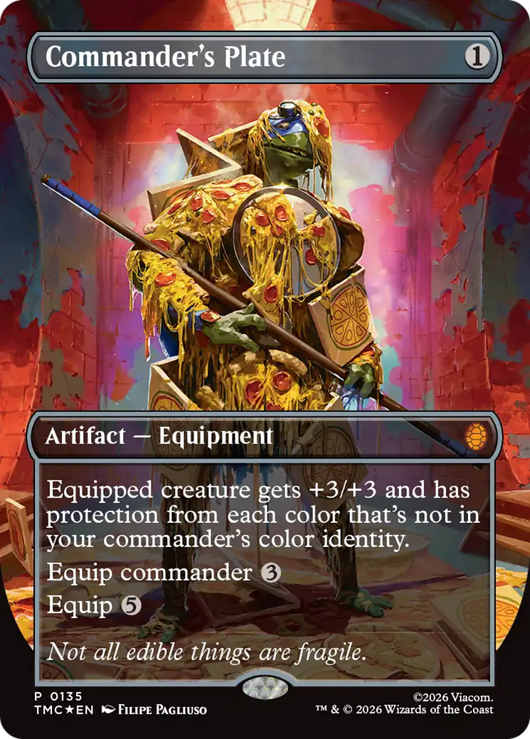 Commander's Plate (Borderless) [Teenage Mutant Ninja Turtles Commander] | Cards and Coasters CA