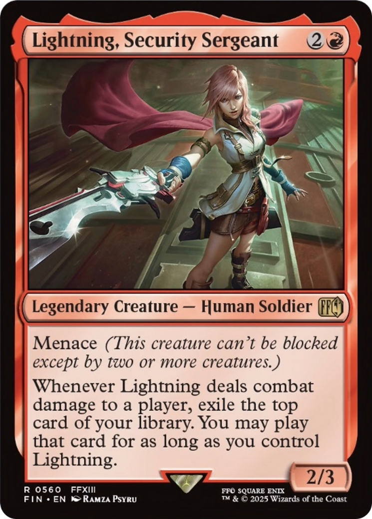 Lightning, Security Sergeant [FINAL FANTASY] | Cards and Coasters CA