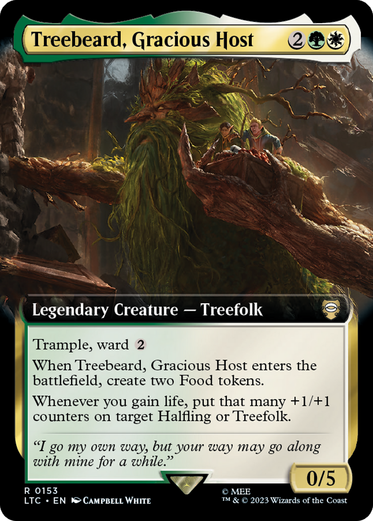 Treebeard, Gracious Host (Extended Art) [The Lord of the Rings: Tales of Middle-Earth Commander] | Cards and Coasters CA